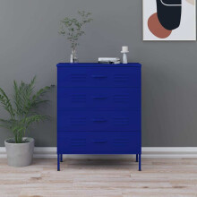Berkfield Chest of Drawers Navy Blue 80x35x101.5 cm Steel