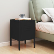 Berkfield Nightstand Black 35x35x51 cm Steel