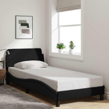 Berkfield Bed Frame "Dover" Black 90x190 cm Single Fabric