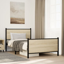 Berkfield Metal Bed Frame without Mattress Sonoma Oak 100x200 cm