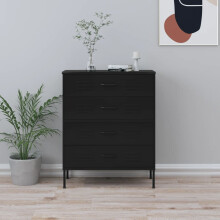 Berkfield Chest of Drawers Black 80x35x101.5 cm Steel
