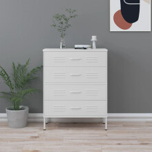 Berkfield Chest of Drawers White 80x35x101.5 cm Steel