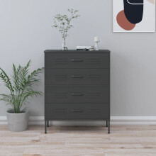 Berkfield Chest of Drawers Anthracite 80x35x101.5 cm Steel