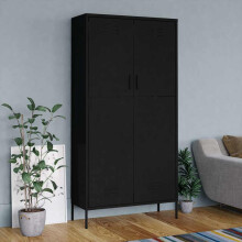 Berkfield Wardrobe Black 90x50x180 cm Steel