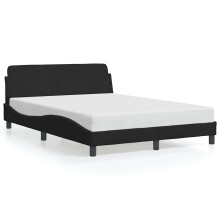 Berkfield Bed Frame "Dover" Black 135x190 cm Double Velvet
