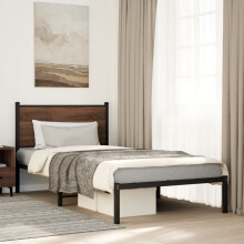Berkfield Metal Bed Frame without Mattress Brown Oak 100x200 cm