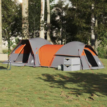Berkfield Camping Tent 5-Person Grey and Orange Waterproof
