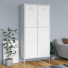 Berkfield Wardrobe White 90x50x180 cm Steel