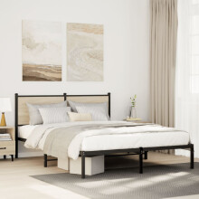 Berkfield Metal Bed Frame without Mattress Sonoma Oak 150x200 cm King Size