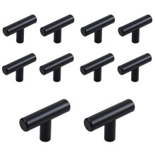 10 Pack 2 Inch Modern Matte Black Cabinet Handles Stainless Steel Drawer Pulls for Kitchen and Wardrobe