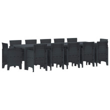Berkfield Garden Dining Set 13 pcs Anthracite Plastic