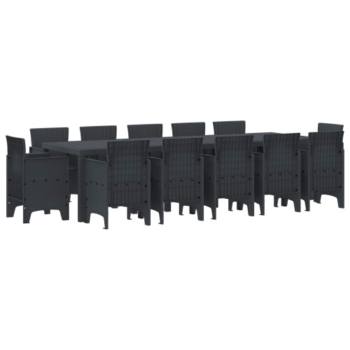 Berkfield Garden Dining Set 13 pcs Anthracite Plastic