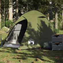 Berkfield Camping Tent Dome 2-Person Olive Green Waterproof