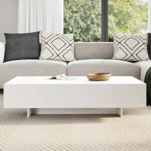 Berkfield Coffee Table High Gloss White 2
