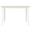 Berkfield Dining Table White and Brown 114x71x75 cm Solid Rubber Wood 3