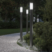 Berkfield Bollard Lights with Sensor 3pcs 110 cm Stainless Steel IP44