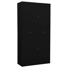 Berkfield Office Cabinet Black 90x40x180 cm Steel