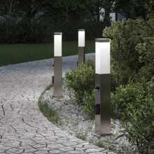 Berkfield Bollard Lights with Sensor&Outlet 3 pcs 50 cm Stainless Steel IP44