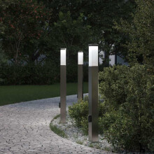 Berkfield Bollard Lights with Outlet 3 pcs 80 cm Stainless Steel IP44