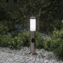 Berkfield Bollard Light with Outlet 50 cm Stainless Steel IP44
