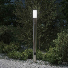 Berkfield Bollard Light with Sensor&Outlet 110 cm Stainless Steel IP44