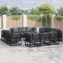 Berkfield Garden Sofa Set 12 pcs Black Metal