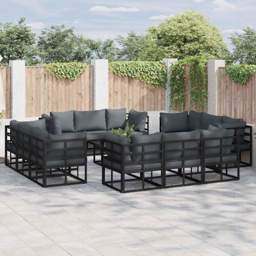 Berkfield Garden Sofa Set 12 pcs Black Metal