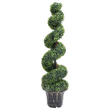 Berkfield Artificial Boxwood Spiral Plant with Pot Green 117 cm