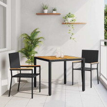 Berkfield Garden Dining Set 3 pcs Black Poly Rattan