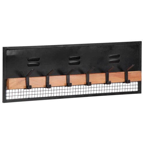 Berkfield Wall-mounted Coat Rack 90x11x30 cm Solid Wood Mango