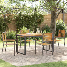 Berkfield Garden Dining Set 5 pcs Grey and Brown Poly Rattan