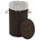 Berkfield Bamboo Laundry Bin Round Dark Brown 2