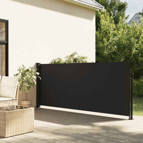 Berkfield Retractable Side Awning Black 100x500 cm