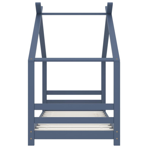 Berkfield Kids Bed Frame Grey Solid Pine Wood 80x160 cm 2