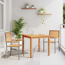 Berkfield Garden Dining Set 3 pcs Grey Solid Acacia Wood