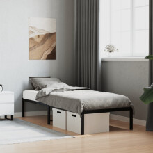 Berkfield Metal Bed Frame without Mattress Black 75x190cm