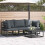 Berkfield Garden Sofa Set 4 pcs Black Metal 1