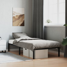 Berkfield Metal Bed Frame without Mattress Black 90x190cm