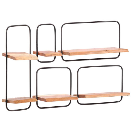 Berkfield Wall Shelves 5 pcs Solid Wood Acacia