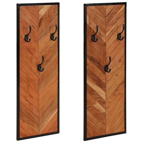 Berkfield Coat Racks 2 pcs 35x1x90 cm Solid Wood Acacia