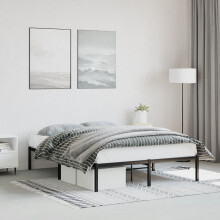 Berkfield Metal Bed Frame without Mattress Black 140x200cm