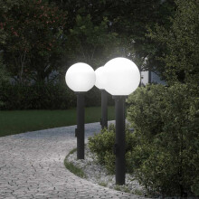 Berkfield Bollard Lights with Outlet 3 pcs 80 cm Black IP44