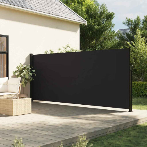Berkfield Retractable Side Awning Black 180x500 cm