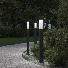 Berkfield Bollard Lights with Sensor 3 pcs 80 cm Black IP44