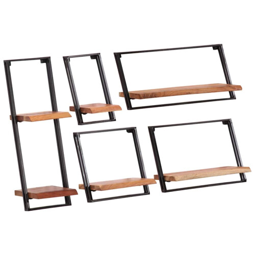 Berkfield Wall Shelves 5 pcs Solid Wood Acacia