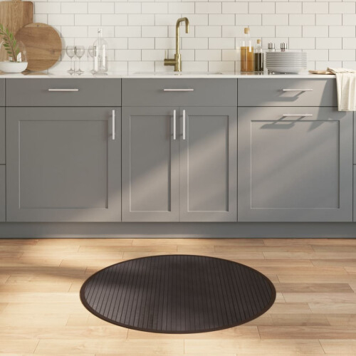 Berkfield Rug Round Dark Brown80 cm Bamboo