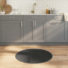Berkfield Rug Round Grey80 cm Bamboo