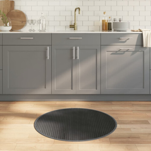 Berkfield Rug Round Grey80 cm Bamboo
