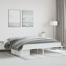 Berkfield Metal Bed Frame without Mattress White 200x200cm