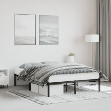 Berkfield Metal Bed Frame without Mattress Black 140x190cm